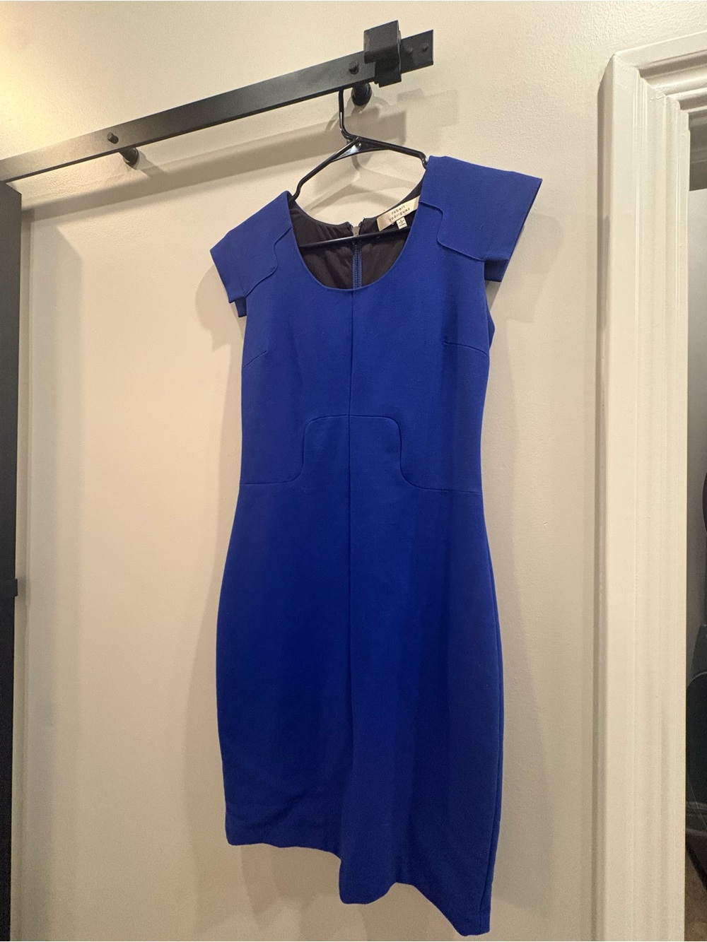 Women's Royal Blue Cap-Sleeve Sheath Dress